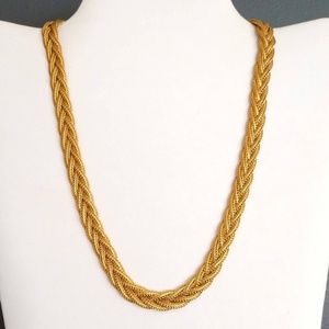 Gold braided necklace
